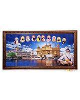 Golden Temple with 10 Gurus & Baba Deep Singh Ji (Large)