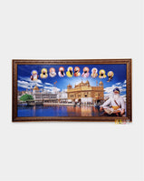 Golden Temple with 10 Gurus & Baba Deep Singh Ji (Large)