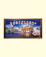 Golden Temple with 10 Gurus & Baba Deep Singh Ji (Large)