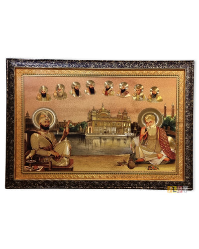 Golden Temple with 10 Gurus - Golden Tone (Medium)