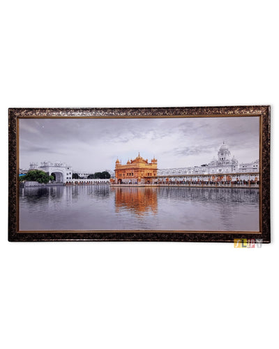 Golden Temple View on a Cloudy Day - on a Light Grey Wall